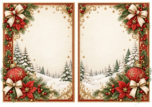 A5 Vintage Christmas Bauble - Blank Insert 