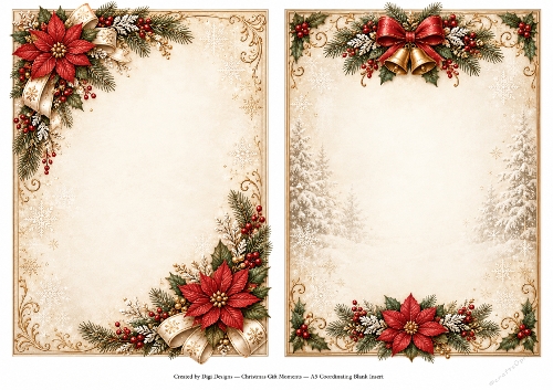 A5 Vintage Christmas - Blank Insert 