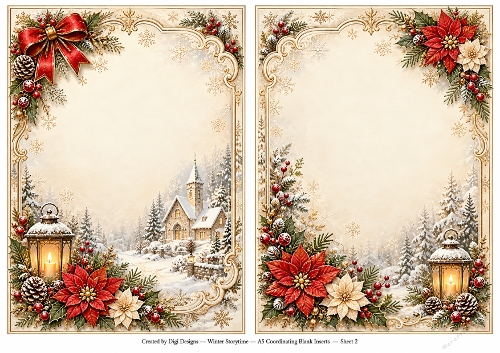A5 Vintage Christmas Storyline - Blank Insert 