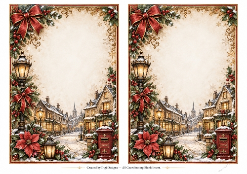 A5 Vintage Christmas Village - Blank Insert 
