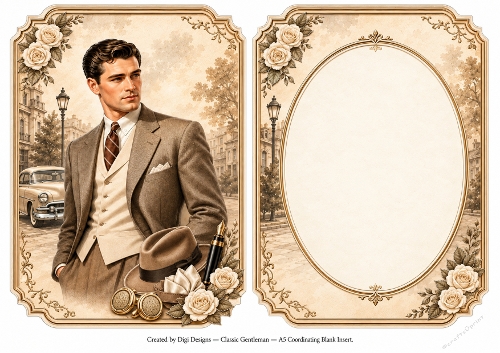 A5 Classic Gentleman 3 - Blank Insert 