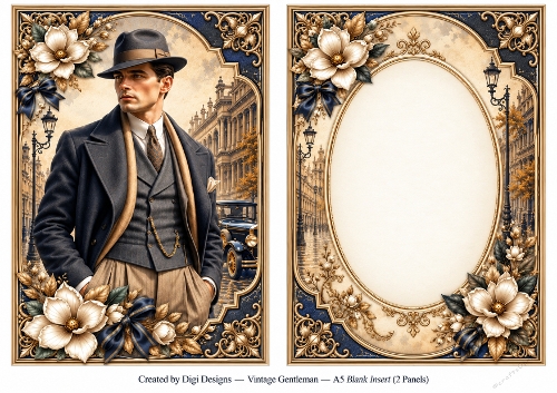 A5 Vintage Gentleman - Blank Insert 