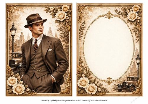 A5 Vintage Gentleman - Blank Insert 