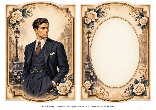 A5 Vintage Gentleman - Blank Insert 