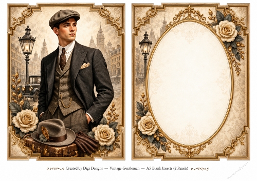 A5 Vintage Gentleman - Blank Insert 