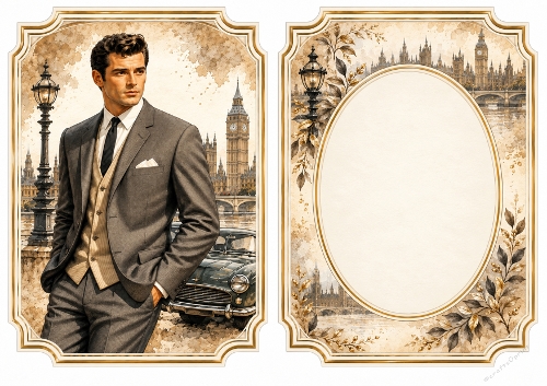 A5 Vintage Gentleman - Blank Insert 
