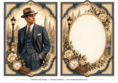 A5 Vintage Gentleman - Blank Insert 