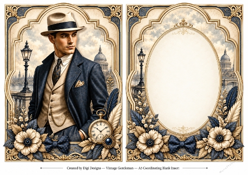 A5 Vintage Gentleman - Blank Insert 