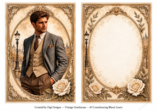 A5 Vintage Gentleman - Blank Insert 