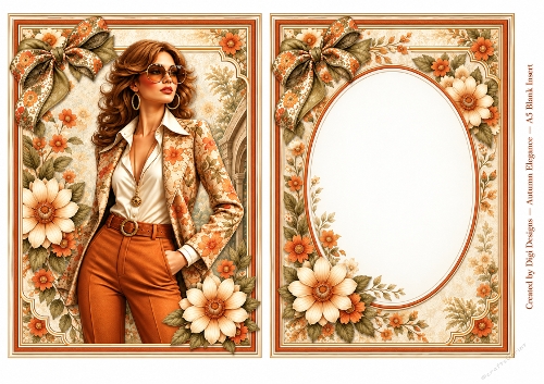 A5 Retro Elegance Ladies - Blank Insert 