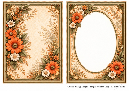 A5 Elegant Autumn Ladies - Blank Insert 