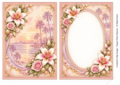 A5 Elegant Palm Glamour Ladies - Blank Insert 
