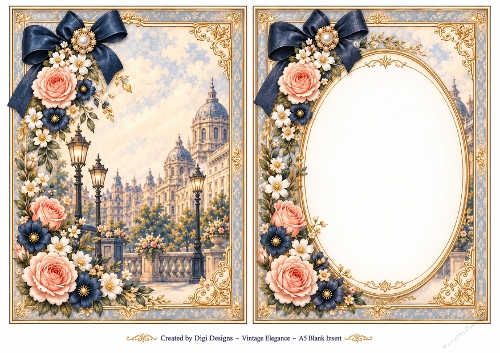 A5 Vintage Elegance Ladies - Blank Insert 