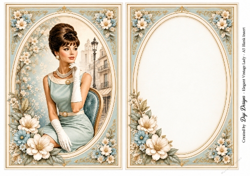 A5 Vintage Parisian Ladies - Blank Insert 