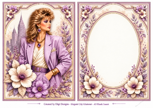 A5 Elegant City Glamour Ladies - Blank Insert 