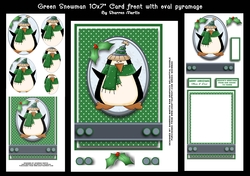 Snowman with Green Scarf for 10x7 Card