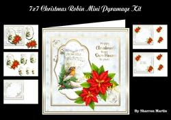 7x7 Christmas Robin Mini Pyramage Kit - x5 A4 Sheets