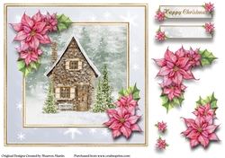 8x8 Cute Christmas Hut Quick Card