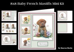 8x8 Baby French Mastiffs Mini Kit - x5 A4 sheets 