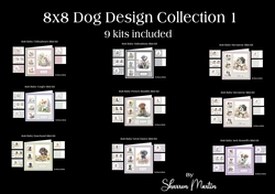 8X8 Dog Collection Mini Kits - x9 Kits with x5 sheets in each design