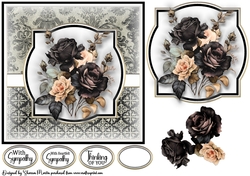 7x7 With Heartfelt Sympathy 4 Card Front, Topper, Decoupage & Sentiments