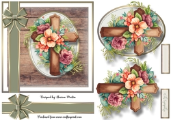 7x7 Sympathy Cross Card Front, Topper, Decoupage and Sentiments