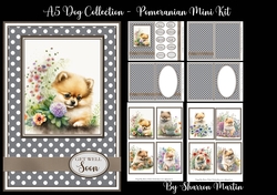 A5 Pomeranian Dog Collection Mini Kit - x6 A4 Sheets