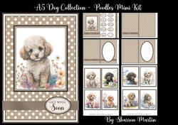 A5 Poodles Dog Collection Mini Kit - x6 A4 Sheets 