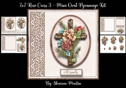 7x7 Rose Cross 2 Mini Oval Pyramage Kit - x4 A4 Sheets