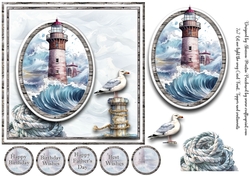 7x7 Let me light the way Card Front, Topper & Sentiments