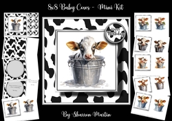 8x8 Baby Cows Mini Kit - x10 A4 Sheets