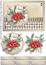 A5 Christmas Ornaments 5 Card Front, Topper, Pyramid Layers & Sentiments