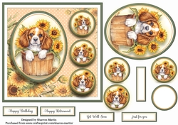 7x7 Cavalier King Charles Card Front, Toppers and sentiments