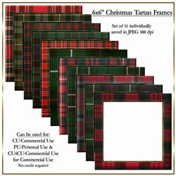 6x6 Christmas Tartan Frames - Set of 11