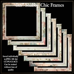 6x6 Shabby Chic Frames - Set of 7