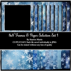 8x8 Snowflake Frames & Co-ordinating Papers Set 1