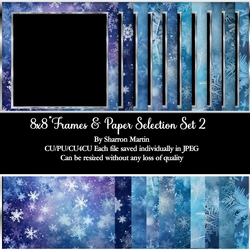 8x8 Snowflake Frames & Co-ordinating Papers Set 2