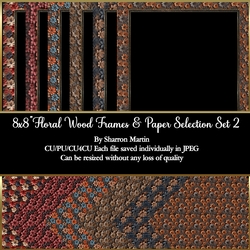 8x8 Floral Wood Frames & Papers Set 7-12