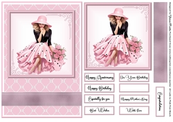 A5 Lady in Pink Quick Card 14