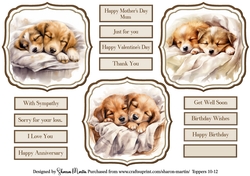 Puppy Love Toppers 1-3 with sentiments