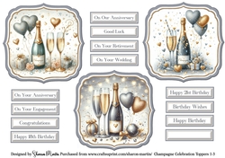 Champagne Celebrations Triple Toppers with Sentiments