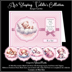 A5 Sleeping Teddies Bumper Kit Collections - x6 Mini Kits