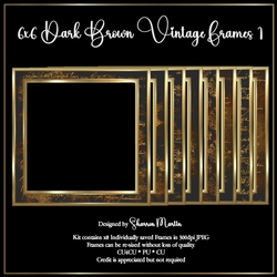 6x6 Dark Brown Vintage Frames Collection 1 - x8 Frames