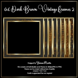 6x6 Dark Brown Vintage Frames Collection 2 - x8 Frames