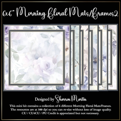 6x6 Morning Florals 2 Mats/Frames - x6 PNG