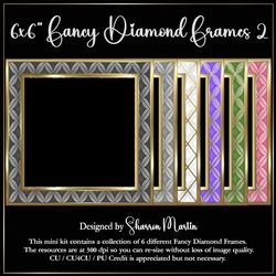 6x6 Fancy Diamond Frames 7-12 in PNG