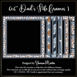 6x6 Dads Life Frames 1-6 in PNG