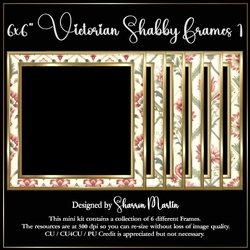 6x6 Victorian Shabby Frames 1-6 in PNG
