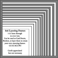 6x6 Grey Layering Frames 1-12 in PNG