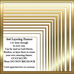 6x6 Gold Layering Frames 1-12 in PNG